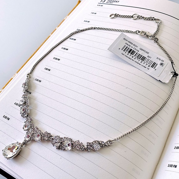 Givenchy Silver-tone Crystal Cluster Necklace - Picture 13 of 14
